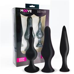 Shaped Silicone Anal Plugs Black