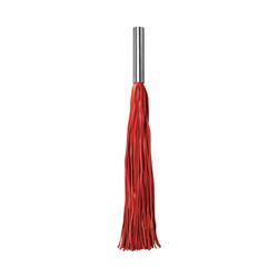 Leather Whip Metal Long - Red