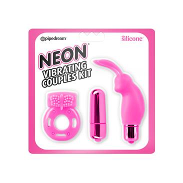 Neon Vibrating Couples Kit Pink