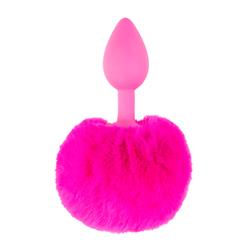 Neon Butt Plug Bunny Tail Pink