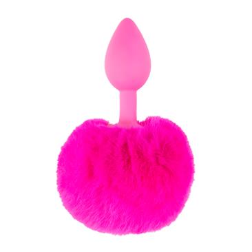 Neon Butt Plug Bunny Tail Pink