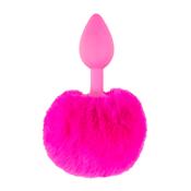 Neon Butt Plug Bunny Tail Pink