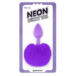 Neon Butt Plug Bunny Tail Purple