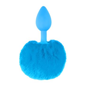 Neon Butt Plug Bunny Tail Blue