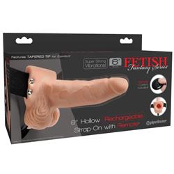 Fetish Fantasy 6" Hollow Rechargeable Strap-On wit