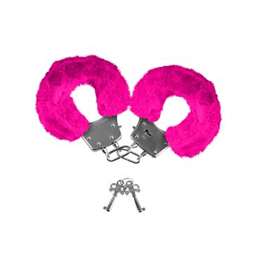 Neon   Furry Cuffs-Pink
