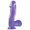 Basix Rubber Works 16,51 cm Dong and Testicles with Suction Cup - Colour Purple