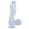 Basix Rubber Works  16,51 cm Dong and Testicles with Suction Cup - Colour Clear