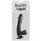 Basix Rubber Works 19,05 cm Dong and Testicles with Suction Cup  - Colour Black
