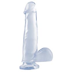 Dildo with Testicles and Suction Cup - Clear 19 cm