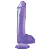 Dildo con Testículos y Ventosa - Color Púrpura 20 cm