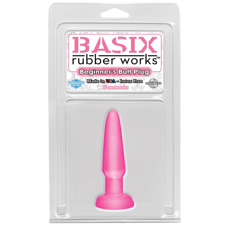 Basix Rubber Works Butt Plug Beginners - Colour Pink