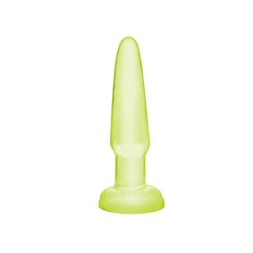 Basix Rubber Works  Beginners Butt Plug-Glow In T