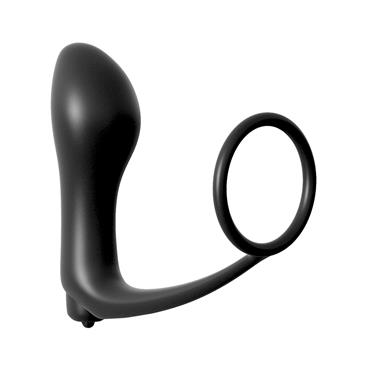 Anal Fantasy Collection Ass-Gasm Cockring Vibrating Plug  - Colour Black