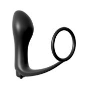 Ass-Gasm Cockring Vibrating Plug  - Colour Black