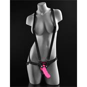 Suspender Harness with Dildo 6" Pink