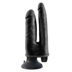 King Cock  Double Vibrating Double Penetrator-Blac