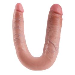 King Cock  U-Shaped Large Double Trouble-Flesh