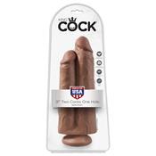 Double Dildo "Two Cocks One Hole" Tan 9"