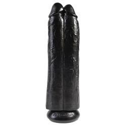 Double Dildo "Two Cocks One Hole" Black 11"
