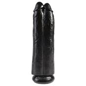 Double Dildo "Two Cocks One Hole" Black 11"