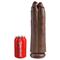 Double Dildo "Two Cocks One Hole" 11" Brown