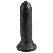 Realistic Dildo with Movable Foreskin Black 6"