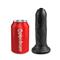 Realistic Dildo with Movable Foreskin Black 6"