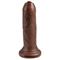 King Cock Realisic Dildo with Movable Foreskin Brown 6"