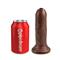 King Cock Realisic Dildo with Movable Foreskin Brown 6"
