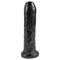 King Cock Realistic Dildo with Movable Foreskin Black 7"
