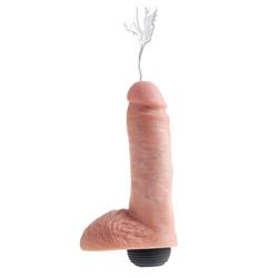 King Cock  8" Squirting Cock w/ Balls-Flesh