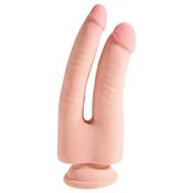 3D Dildo Doble Penetración Triple Densidad Plus 9.5" Natural