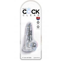 King Cock Clear 4" Cock with Balls