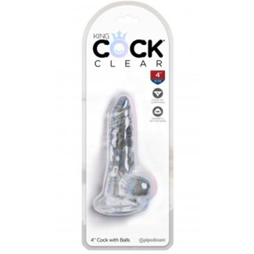 King Cock Clear 4" Cock with Balls