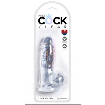 Realistic Dildo with Testicles 5" Clear
