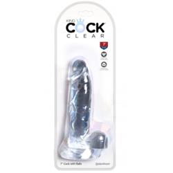 Realistic Dildo with Testicles 7" Clear