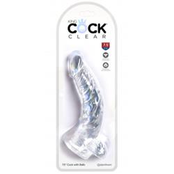 Dildo Realista con Testiculos 7,5" Transparente