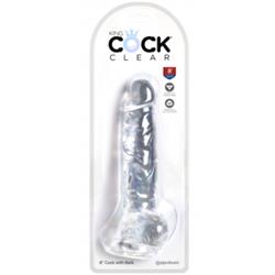 Realistic Dildo with Testicles 8" Clear