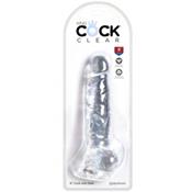 Dildo Realista con Testiculos 8" Transparente