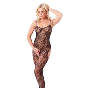 Rimba Amorable Catsuit Abierto con Motivos Florales Color Negro Talla Única