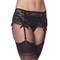 Garter Belt with Thong and Stockings Black