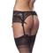 Garter Belt with Thong and Stockings Black