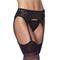 Garter Belt with Thong and Stockings Black