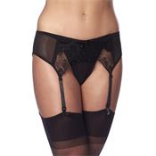 Garter Belt with Thong and Stockings Black