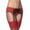 Garter Belt with Thong and Stockings Black and Red