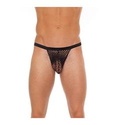 Tanga Rejilla Negro Talla Única