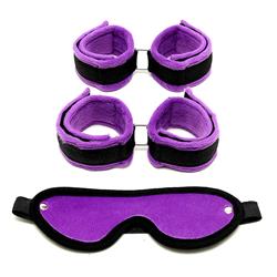 Soft handcuffs, foot cuffs and mask-Adjustable