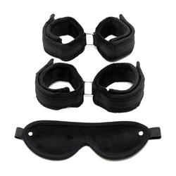 Soft handcuffs, foot cuffs and mask-Adjustable