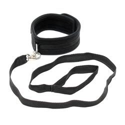 Rimba Bondage Play Collar with Leash Adjustable Black